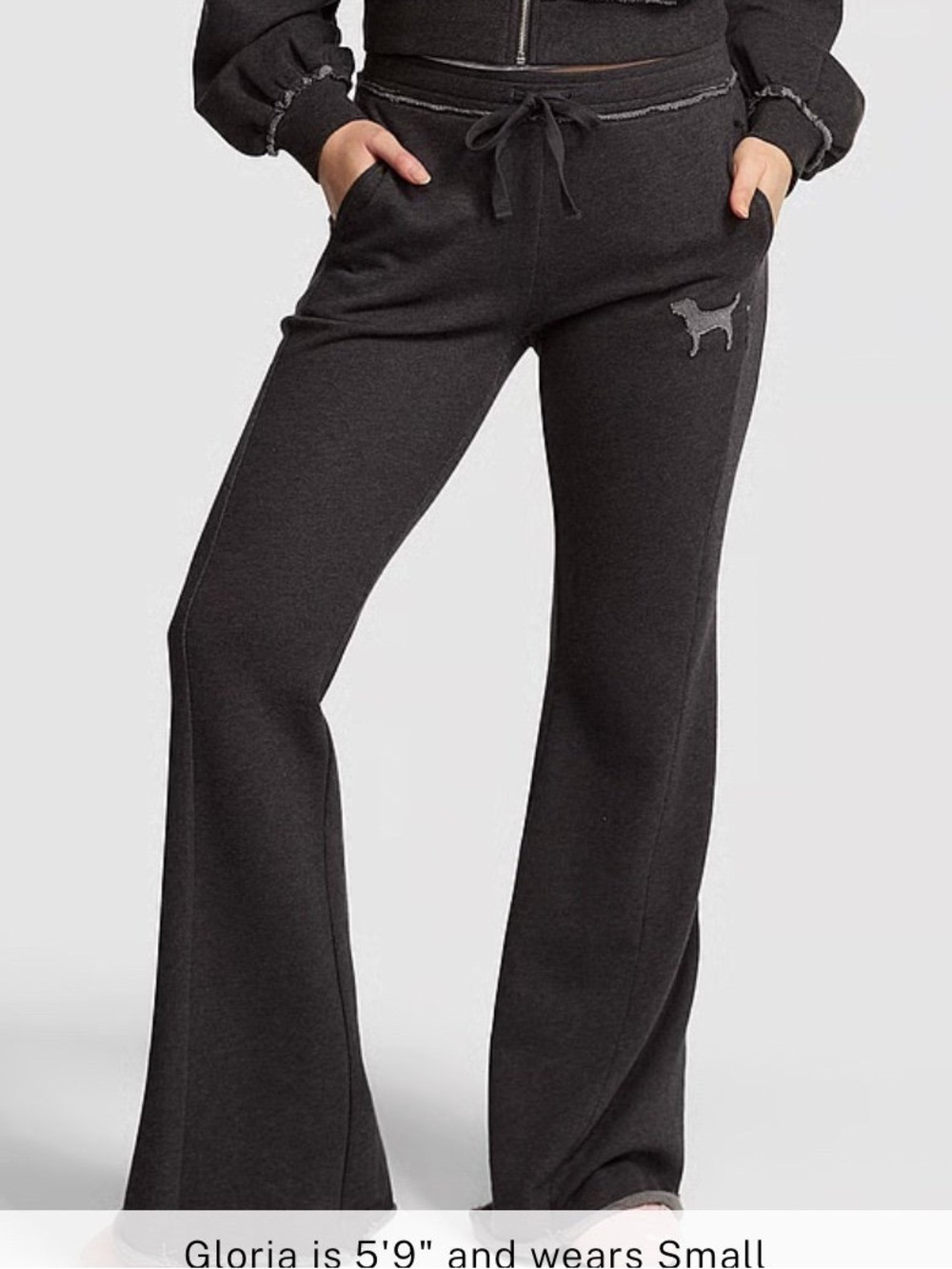 PINK Victoria’s Secret Gray Terry Sweats Flare Pants Women's Size XL